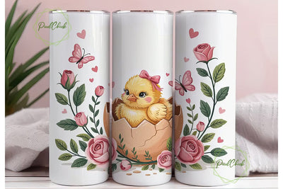 Easter Chick 20oz Tumbler Wrap Sublimation PixelChick 