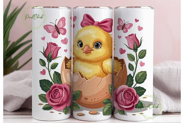 Easter Chick 20oz Tumbler Wrap Sublimation PixelChick 