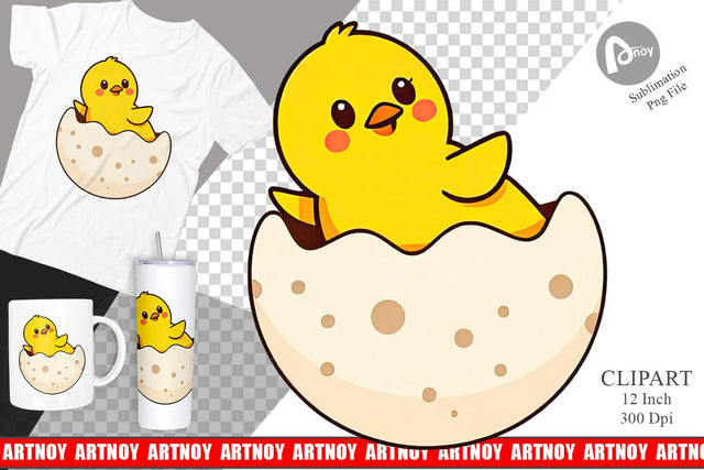 Easter Chick Clipart Sublimation artnoy 