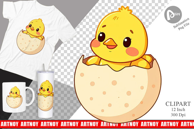 Easter Chick Clipart Sublimation artnoy 