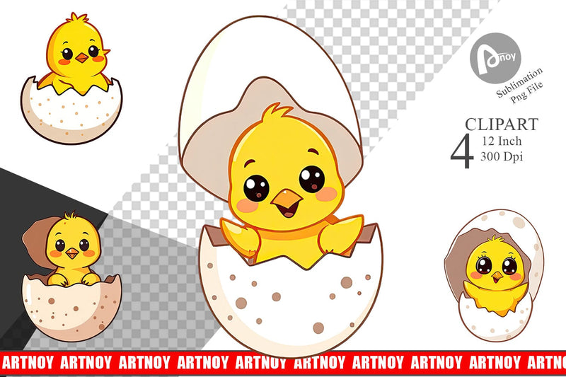 Easter Chick Clipart Sublimation artnoy 