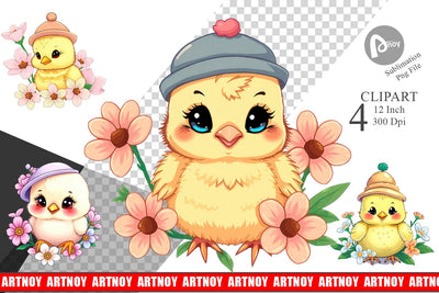 Easter Chick Clipart Sublimation artnoy 