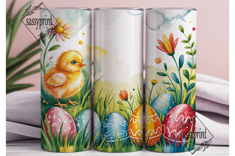 Easter Chick Eggs Tumbler Wrap PNG Sublimation sassyprint 