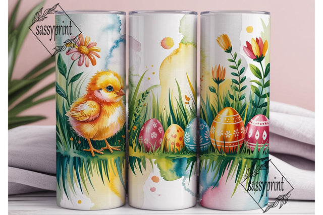 Easter Chick Eggs Tumbler Wrap PNG Sublimation sassyprint 