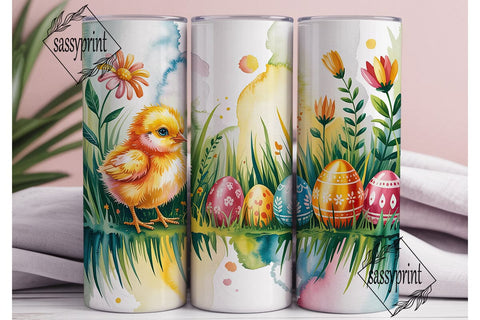 Easter Chick Eggs Tumbler Wrap PNG Sublimation sassyprint 