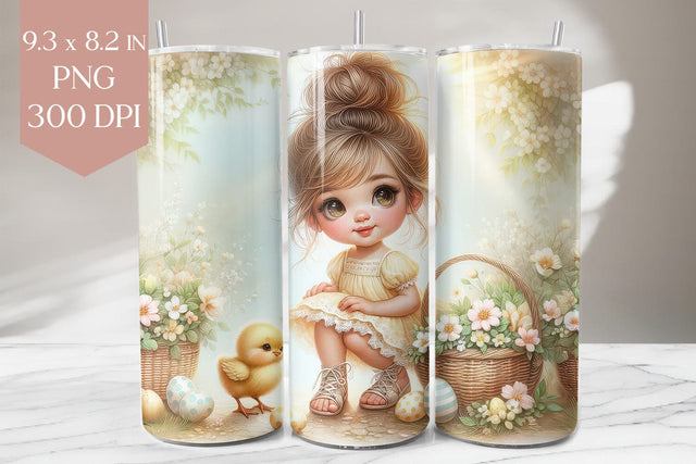 Easter Chick Girl Tumbler Sublimation Design Sublimation BijouBay 
