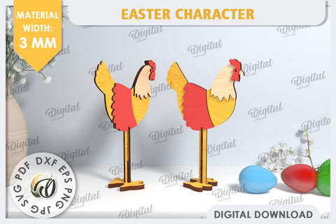 Easter Chick Laser Cut. Easter Characters. Easter Stand SVG SVG Evgenyia Guschina 