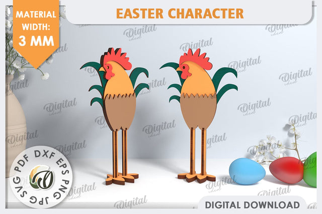Easter Chick Laser Cut. Easter Characters. Easter Stand SVG SVG Evgenyia Guschina 