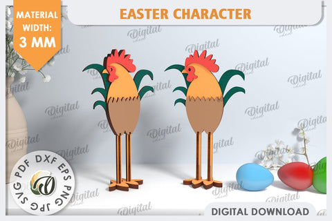Easter Chick Laser Cut. Easter Characters. Easter Stand SVG SVG Evgenyia Guschina 