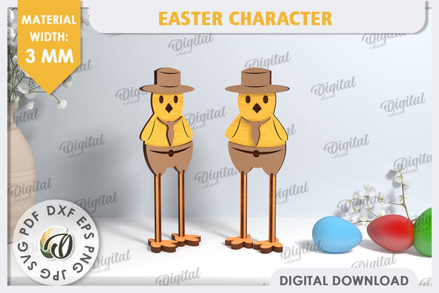 Easter Chick Laser Cut. Easter Characters. Easter Stand SVG SVG Evgenyia Guschina 
