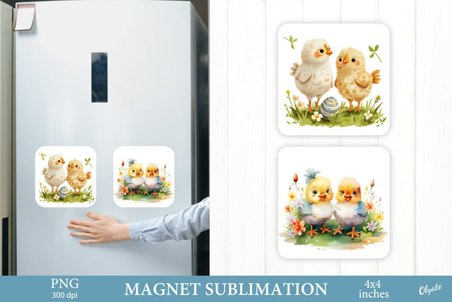 Easter Chick PNG. Fridge Magnet Sublimation PNG. Sublimation Olga Terlyanskaya 