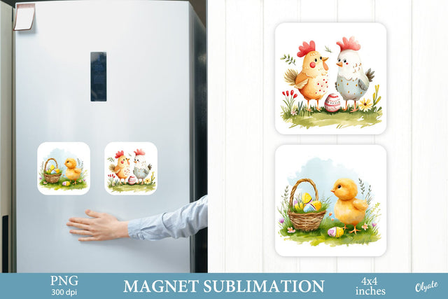 Easter Chick PNG. Magnet Sublimation PNG. Easter PNG Sublimation Olga Terlyanskaya 