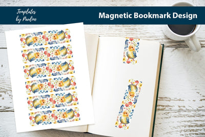 Easter Chick Printable Rectangle Magnetic Bookmark SVG Templates by Pauline 