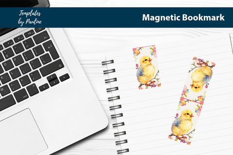 Easter Chick Printable Rectangle Magnetic Bookmark SVG Templates by Pauline 