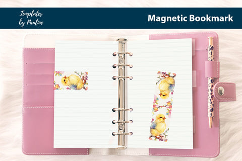 Easter Chick Printable Rectangle Magnetic Bookmark SVG Templates by Pauline 