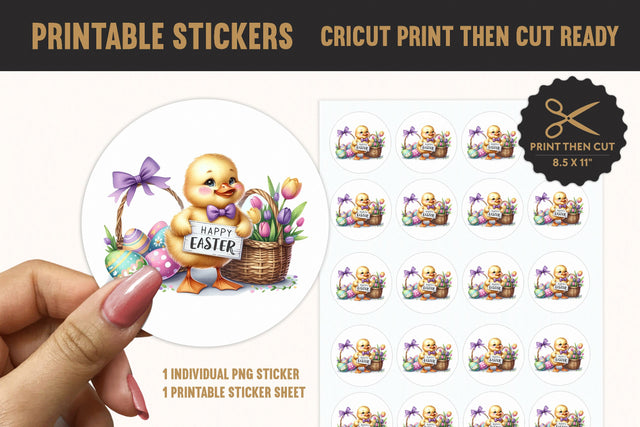 Easter Chick Printable Sticker PNG Sublimation BijouBay 
