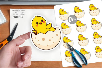 Easter Chick Sticker Sublimation artnoy 