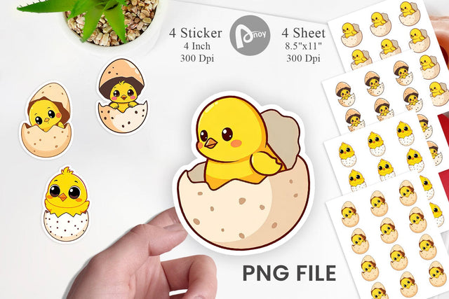 Easter Chick Sticker Sublimation artnoy 