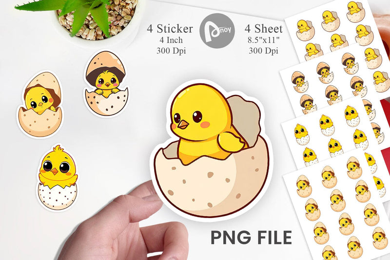 Easter Chick Sticker Sublimation artnoy 