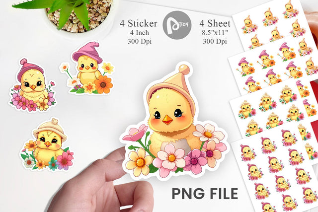Easter Chick Sticker Sublimation artnoy 