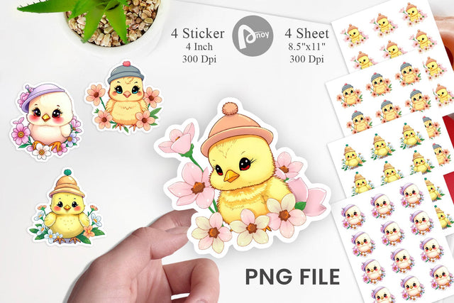 Easter Chick Sticker Sublimation artnoy 