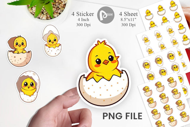Easter Chick Sticker Sublimation artnoy 