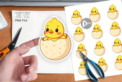 Easter Chick Sticker Sublimation artnoy 