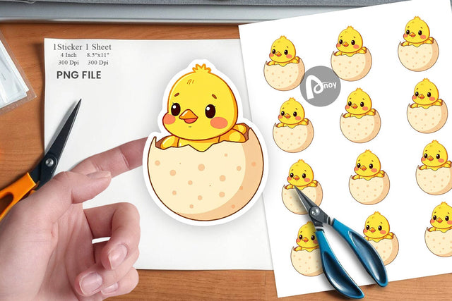 Easter Chick Sticker Sublimation artnoy 