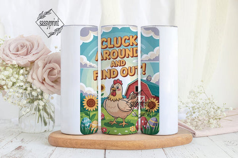 Easter Chicken 20oz Tumbler Wrap Sublimation sassyprint 