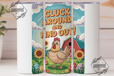 Easter Chicken 20oz Tumbler Wrap Sublimation sassyprint 