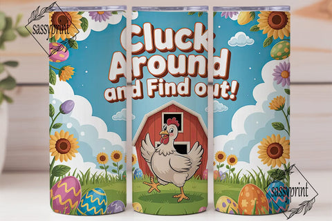 Easter Chicken 20oz Tumbler Wrap Sublimation sassyprint 