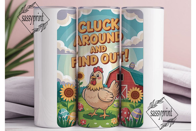 Easter Chicken 20oz Tumbler Wrap Sublimation sassyprint 
