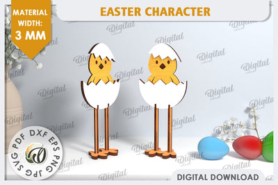 Easter Chicken LaserCut. Easter Characters. Easter Stand SVG SVG Evgenyia Guschina 