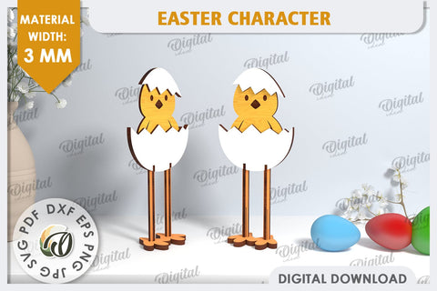 Easter Chicken LaserCut. Easter Characters. Easter Stand SVG SVG Evgenyia Guschina 