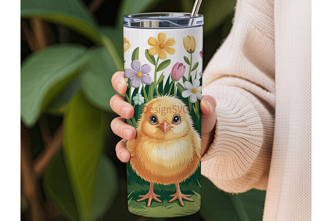 Easter Chicks 20oz Tumbler Wrap Sublimation DesignSVG 