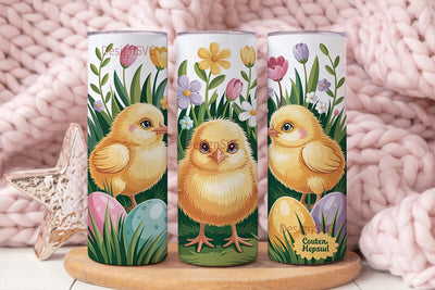 Easter Chicks 20oz Tumbler Wrap Sublimation DesignSVG 