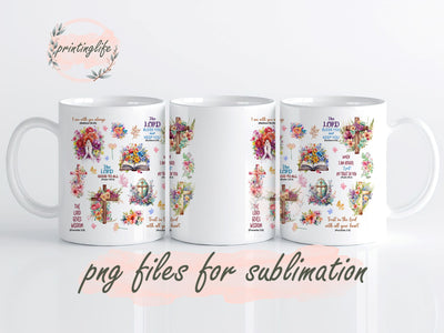 Easter Christian Bible Verse Affirmations Mug Wrap Design, Instant Digital Design Download Mug Wrap Design, Mug Design PNG Sublimation PrintingLife 