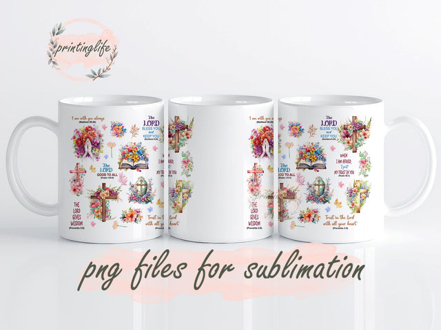 Easter Christian Bible Verse Affirmations Mug Wrap Design, Instant Digital Design Download Mug Wrap Design, Mug Design PNG Sublimation PrintingLife 