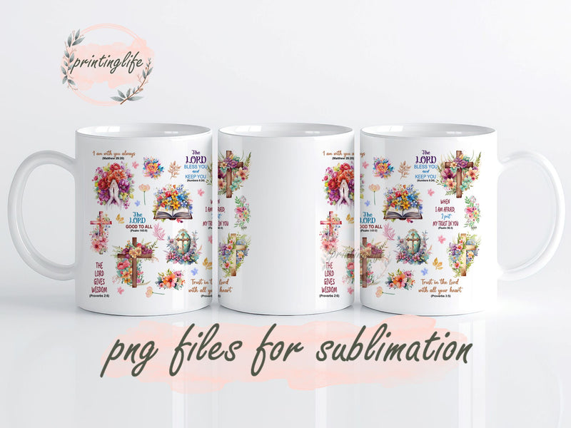 Easter Christian Bible Verse Affirmations Mug Wrap Design, Instant Digital Design Download Mug Wrap Design, Mug Design PNG Sublimation PrintingLife 
