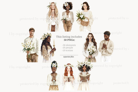 Easter Clipart | Faithful Clip Art | Religious Easter PNG SVG GlamArtZhanna 