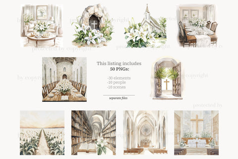 Easter Clipart | Faithful Clip Art | Religious Easter PNG SVG GlamArtZhanna 