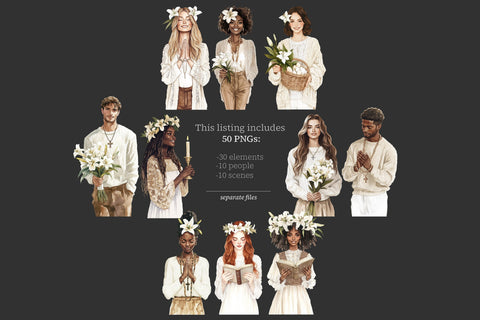 Easter Clipart | Faithful Clip Art | Religious Easter PNG SVG GlamArtZhanna 