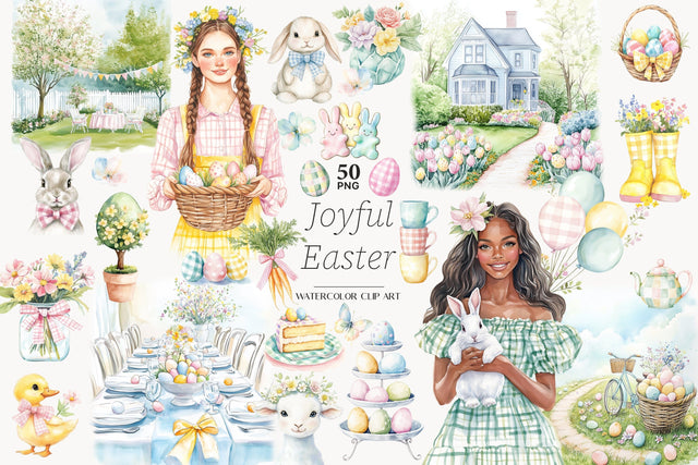 Easter Clipart | Pastel Easter Clip Art | Spring Cottage SVG GlamArtZhanna 