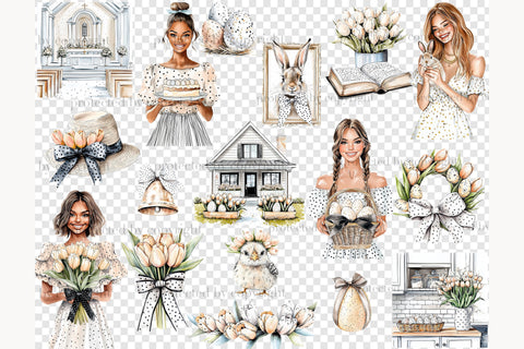 Easter Clipart PNG Bundle | Spring Graphics Collection SVG GlamArtZhanna 