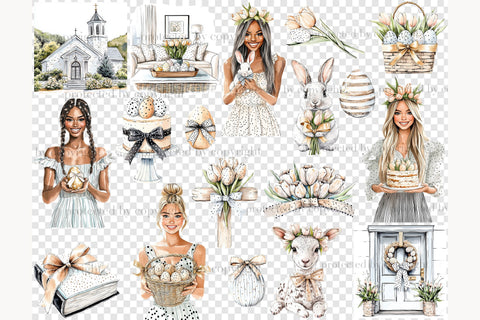 Easter Clipart PNG Bundle | Spring Graphics Collection SVG GlamArtZhanna 