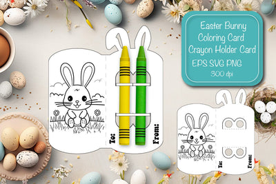 Easter Coloring card Easter Crayon holder Coloring page printable coloring sheet SVG Createya Design 
