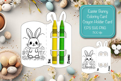 Easter Coloring card Easter Crayon holder Coloring page printable coloring sheet SVG Createya Design 