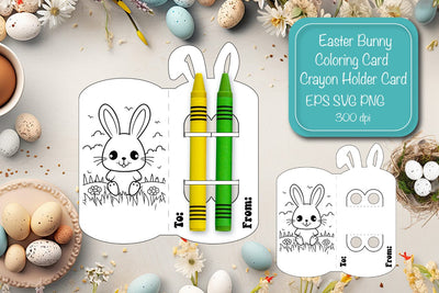 Easter Coloring card Easter Crayon holder Coloring page printable coloring sheet SVG Createya Design 