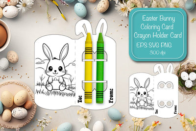 Easter Coloring card Easter Crayon holder Coloring page printable coloring sheet SVG Createya Design 