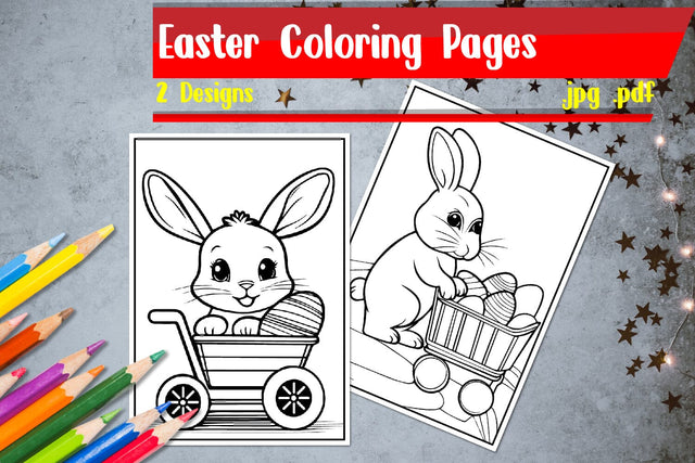 Easter Coloring Pages | Bunny Coloring Pages SVG zafrans studio 